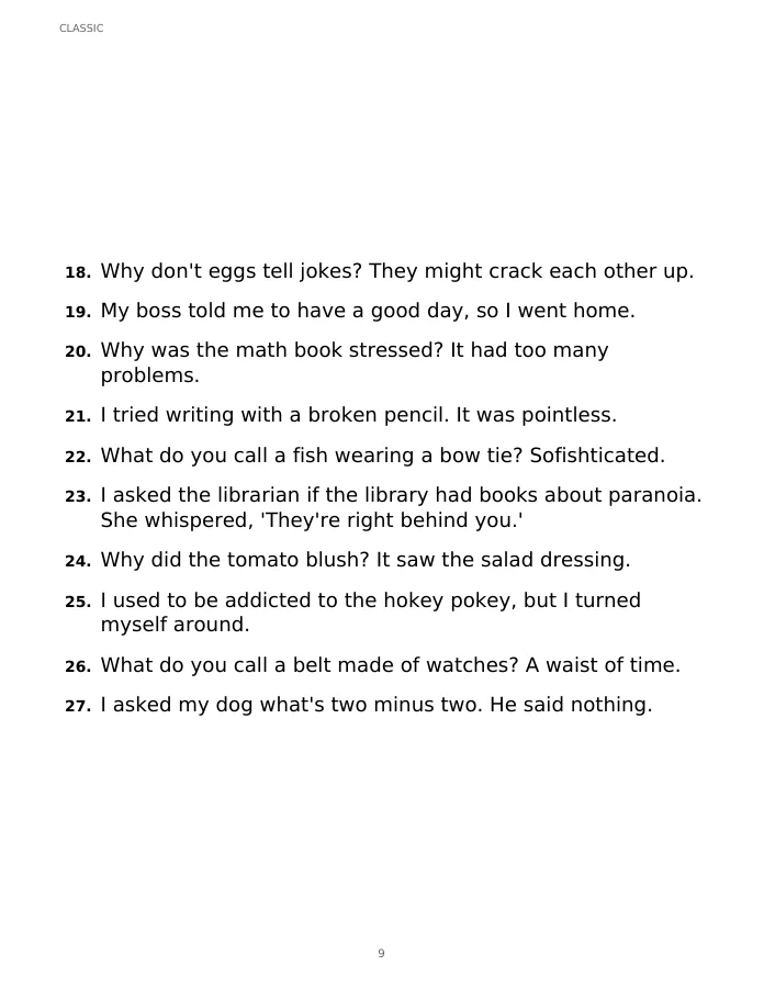 Interior sample 2 from 500 Dad Jokes for Adults