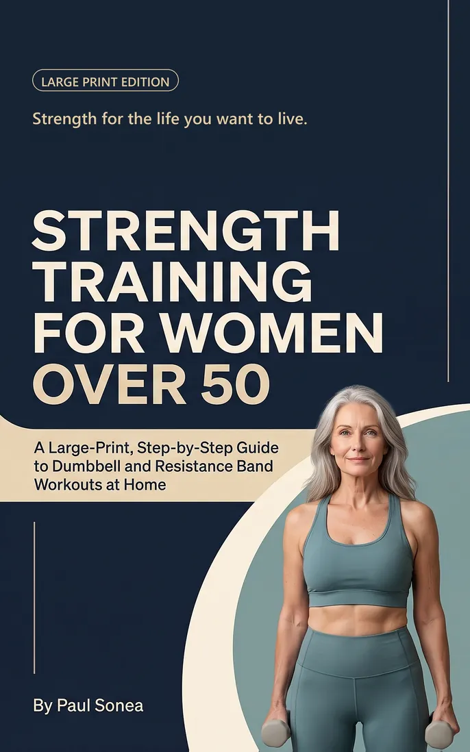 Cover of Strength Training for Women Over 50, Large Print · Step-by-Step Home Guide